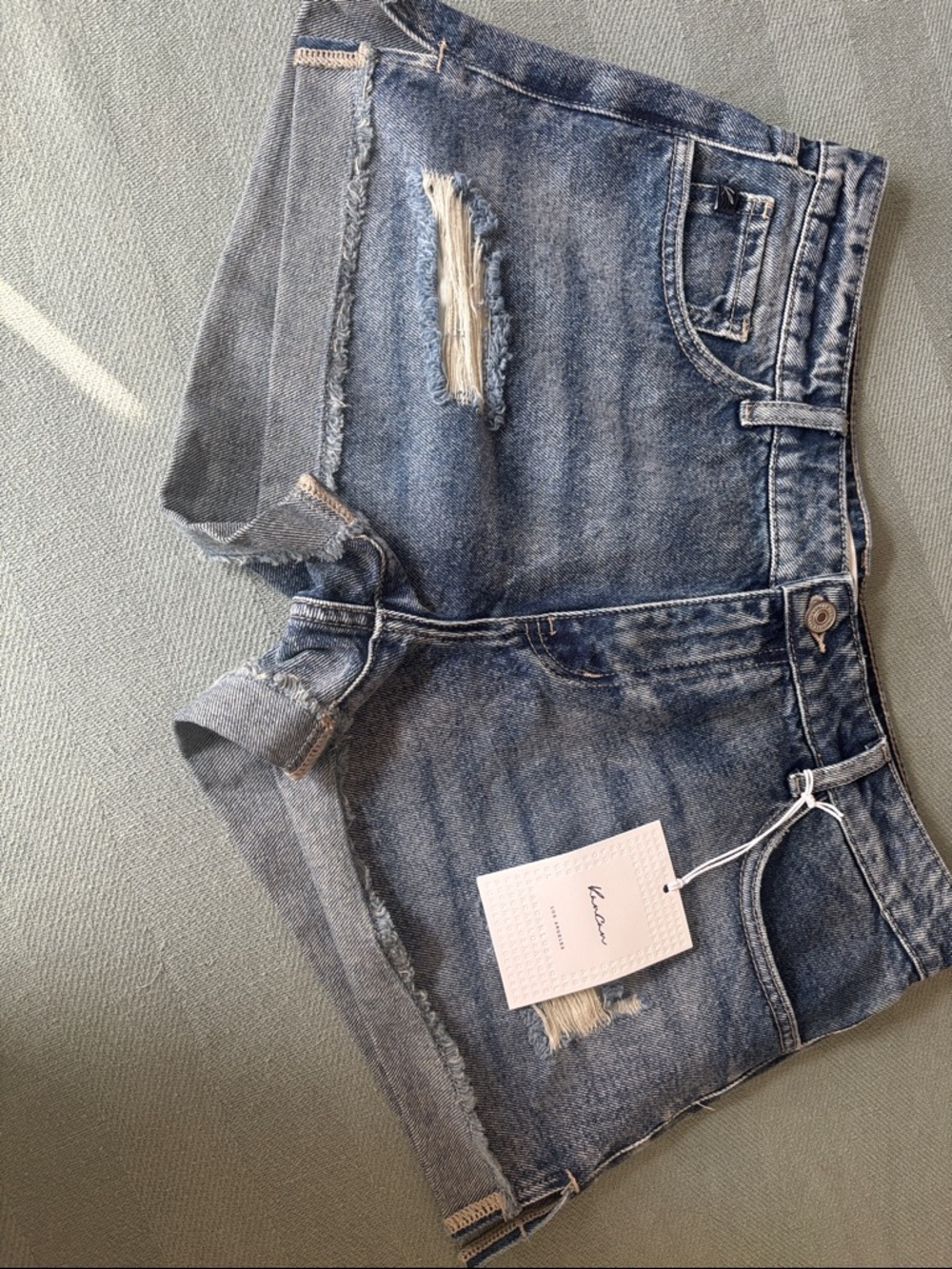 KanCan Distressed Blue Denim Cutoff Shorts